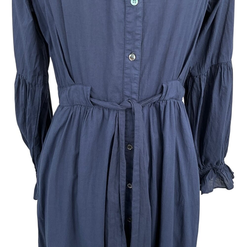 Xirena Lark Dress Navy Blue Maxi Button Down Belted Long Sleeve Size Small S - Picture 7 of 11